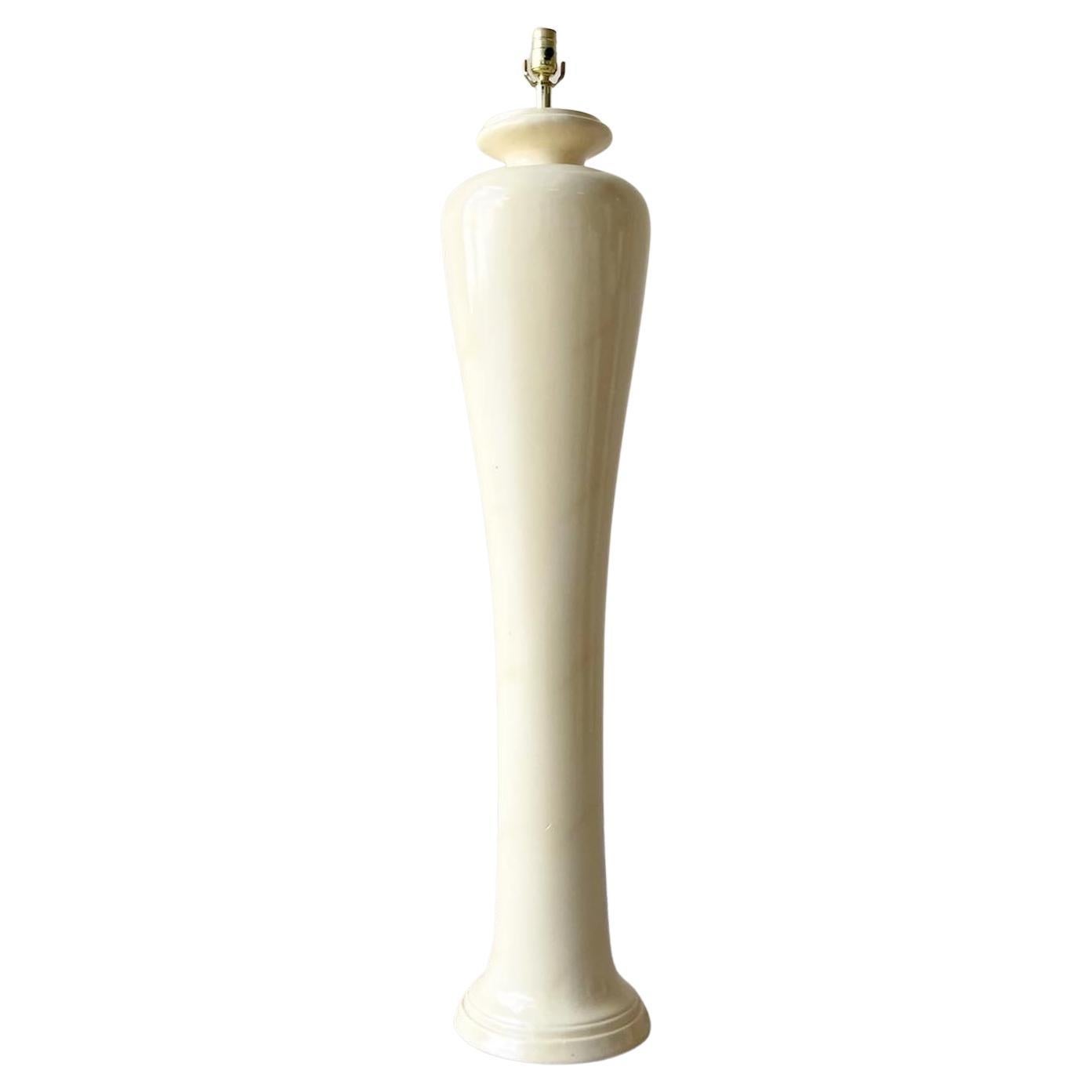 Postmodern Cream Lacquer Ceramic Floor Lamp For Sale