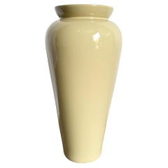 Postmodern Cream Lacquered Ceramic Floor Vase