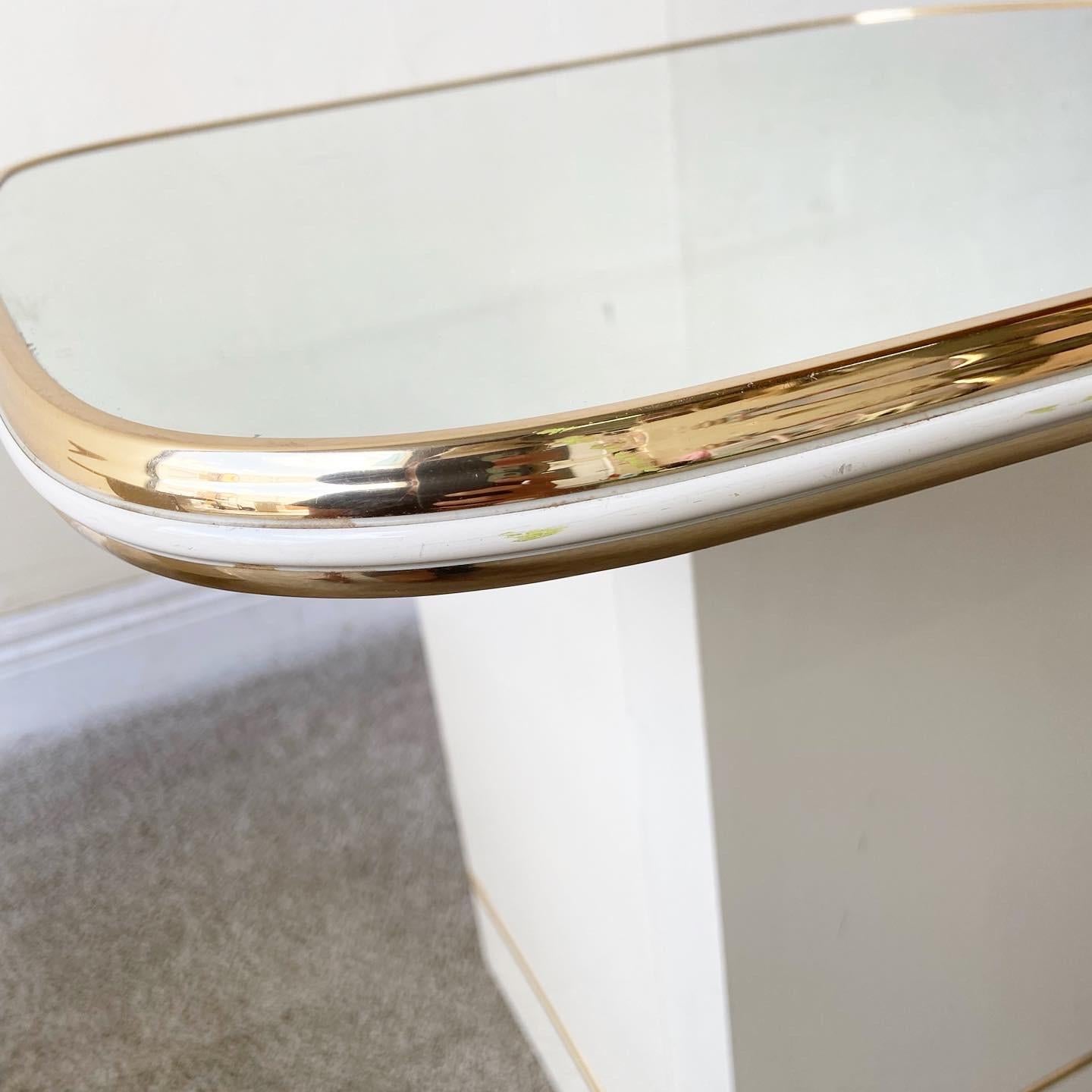 gold trim side table