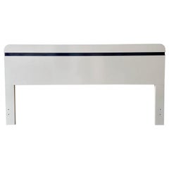 Postmodern Cream & Navy Blue Lacquer Laminate King Size Headboard