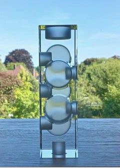 Portavelas múltiple de cristal postmoderno Votivo Firmado por Oleg Cassini