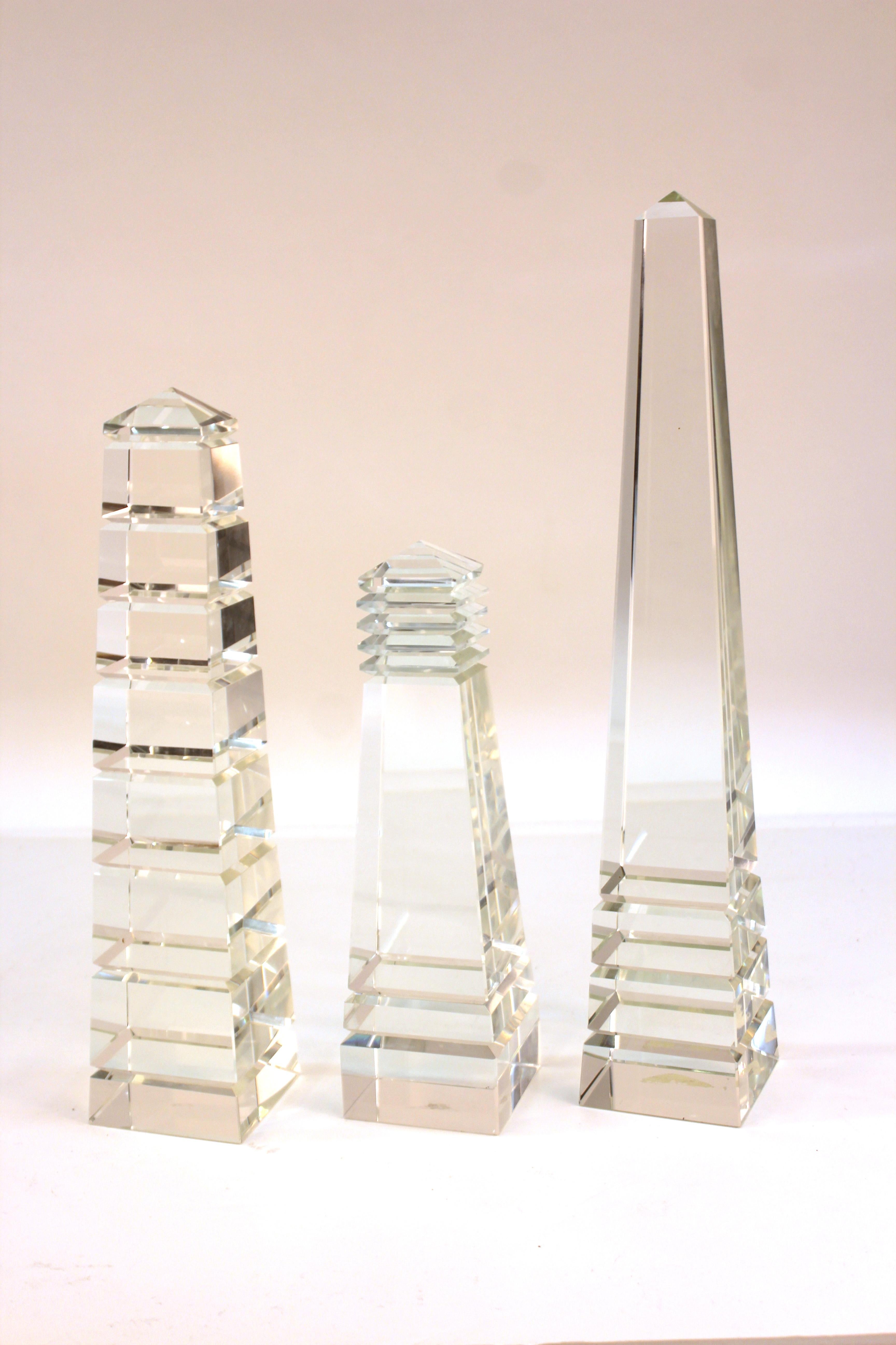 American Postmodern Crystal Obelisks