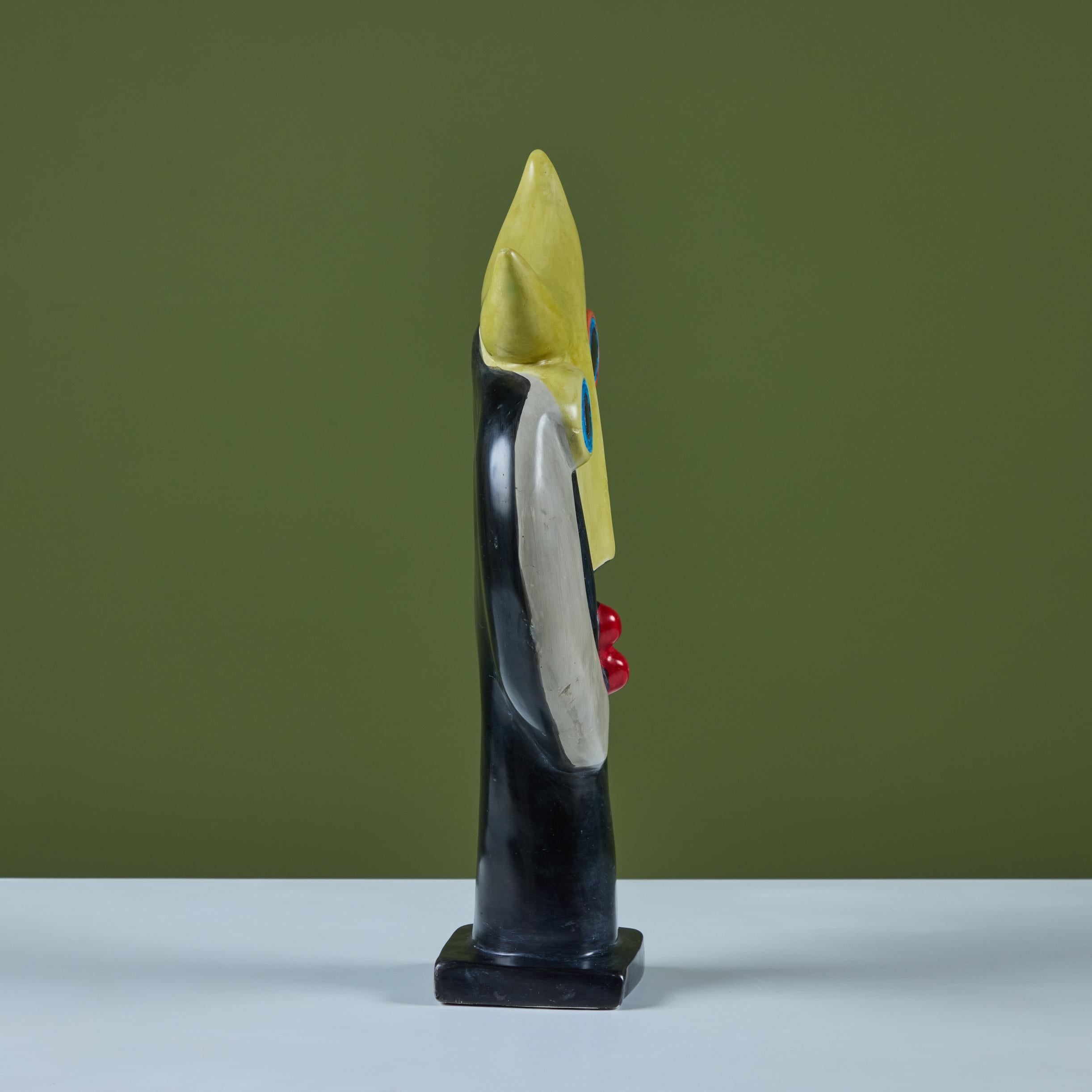 Postmoderne kubistische Gesichtsskulptur im Angebot 3