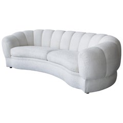 Postmodern Curved Channel Back Sofa and Ottoman
