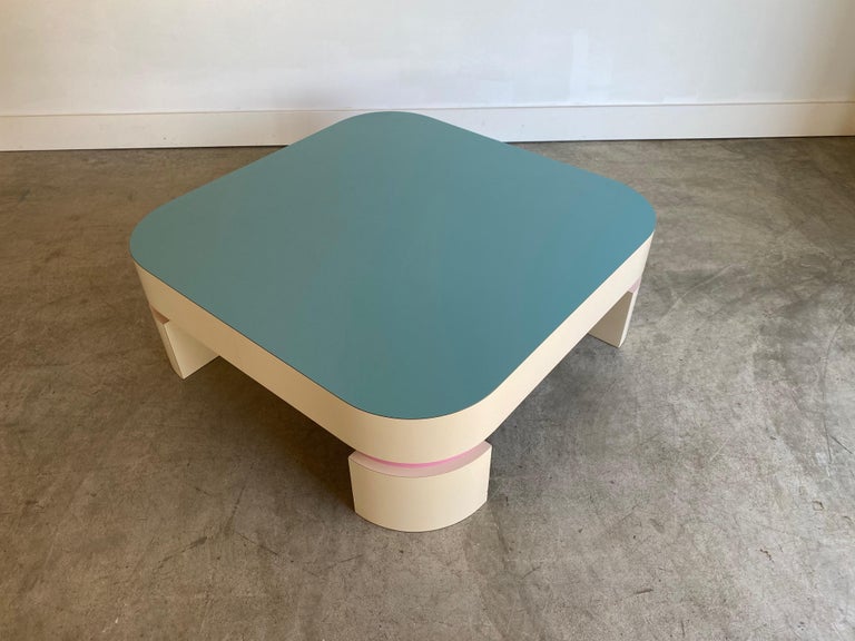 Postmodern Custom Square Coffee Table For Sale 6