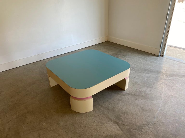 Postmodern Custom Square Coffee Table For Sale 9