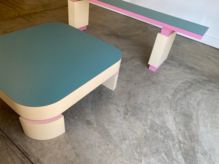 Post-Modern Postmodern Custom Square Coffee Table For Sale