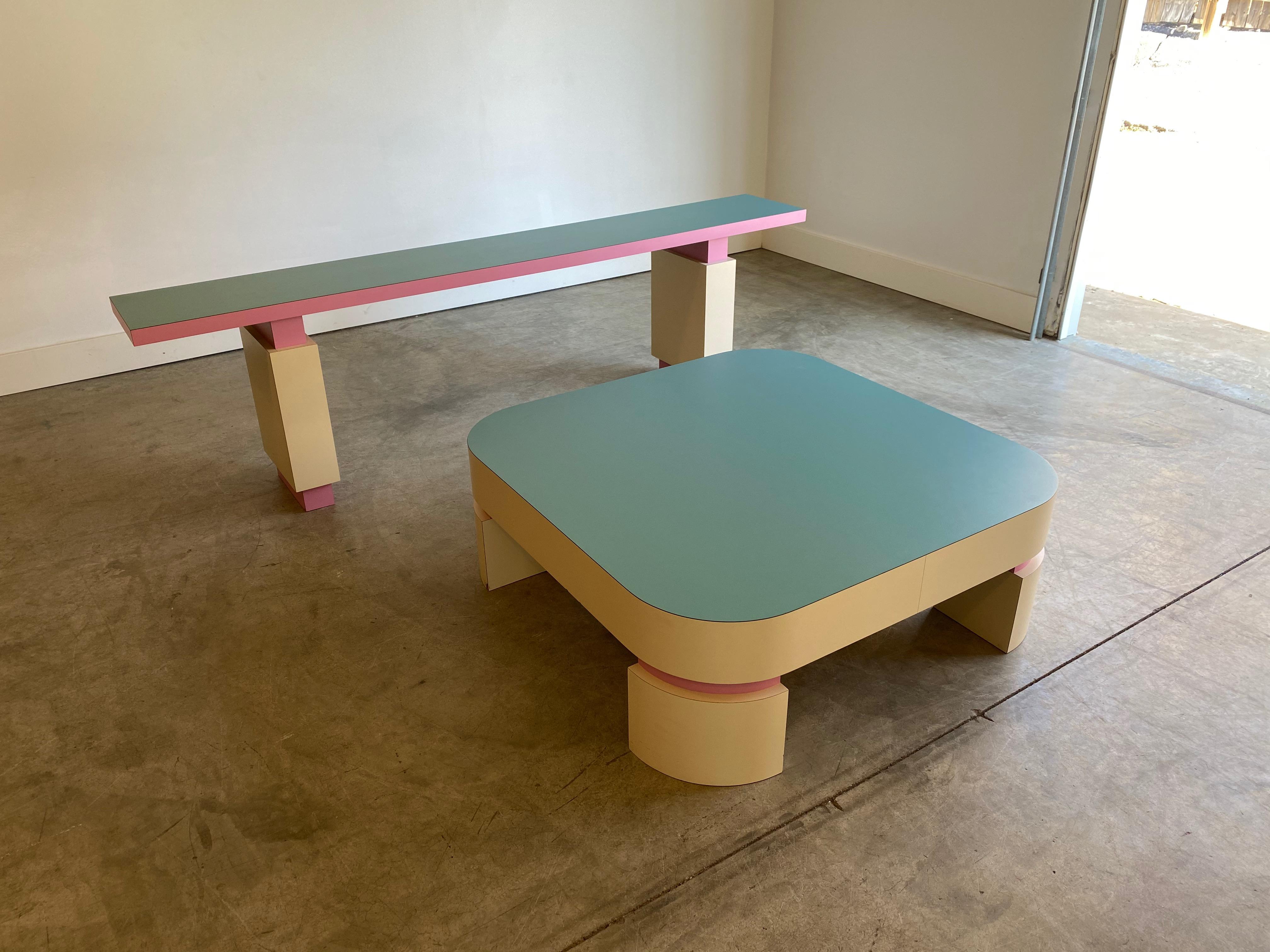 20th Century Postmodern Custom Square Coffee Table