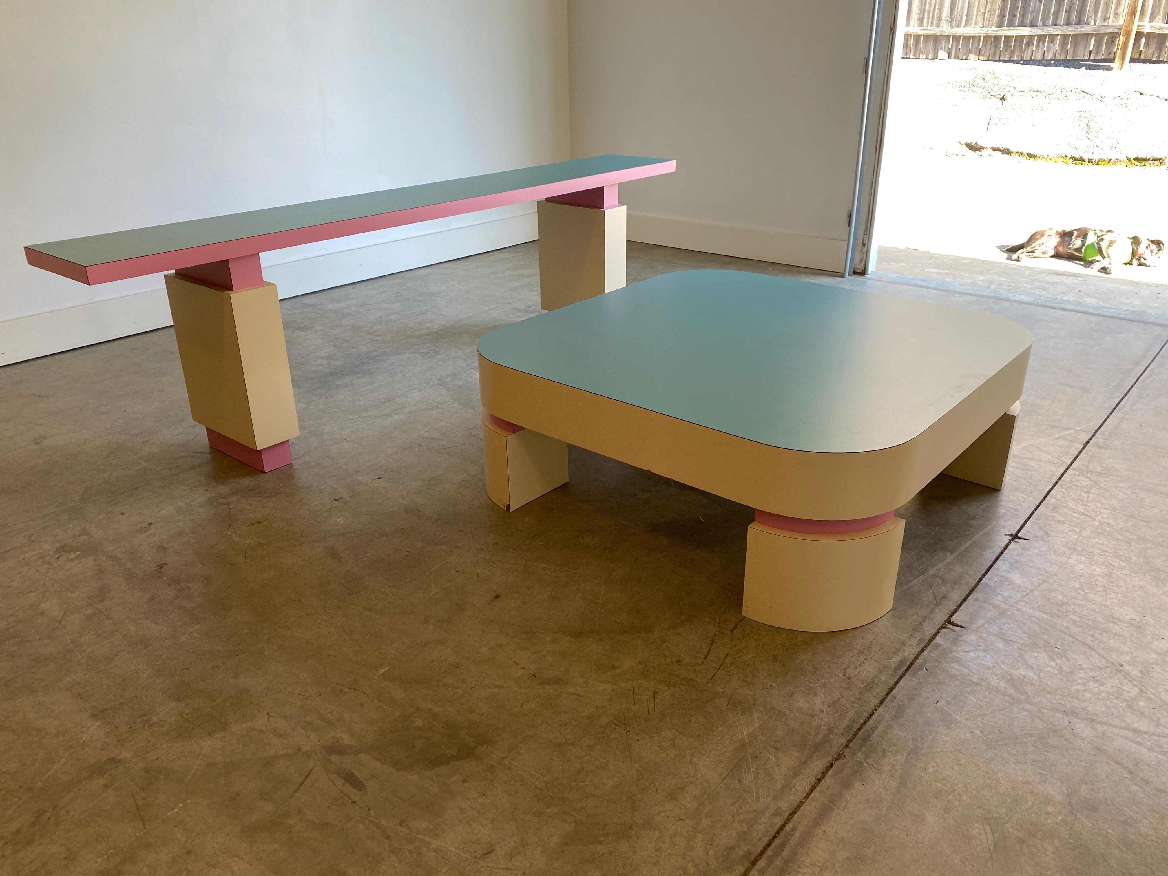 Laminate Postmodern Custom Square Coffee Table