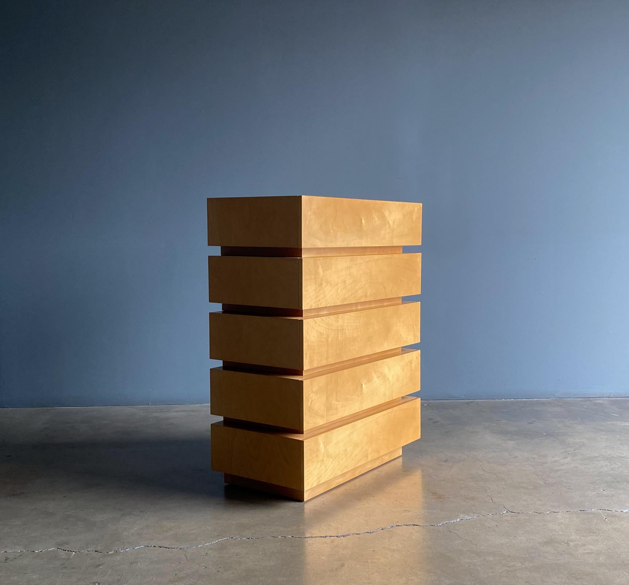 20th Century Postmodern Custom Stacked Chest of Drawers, 1990's