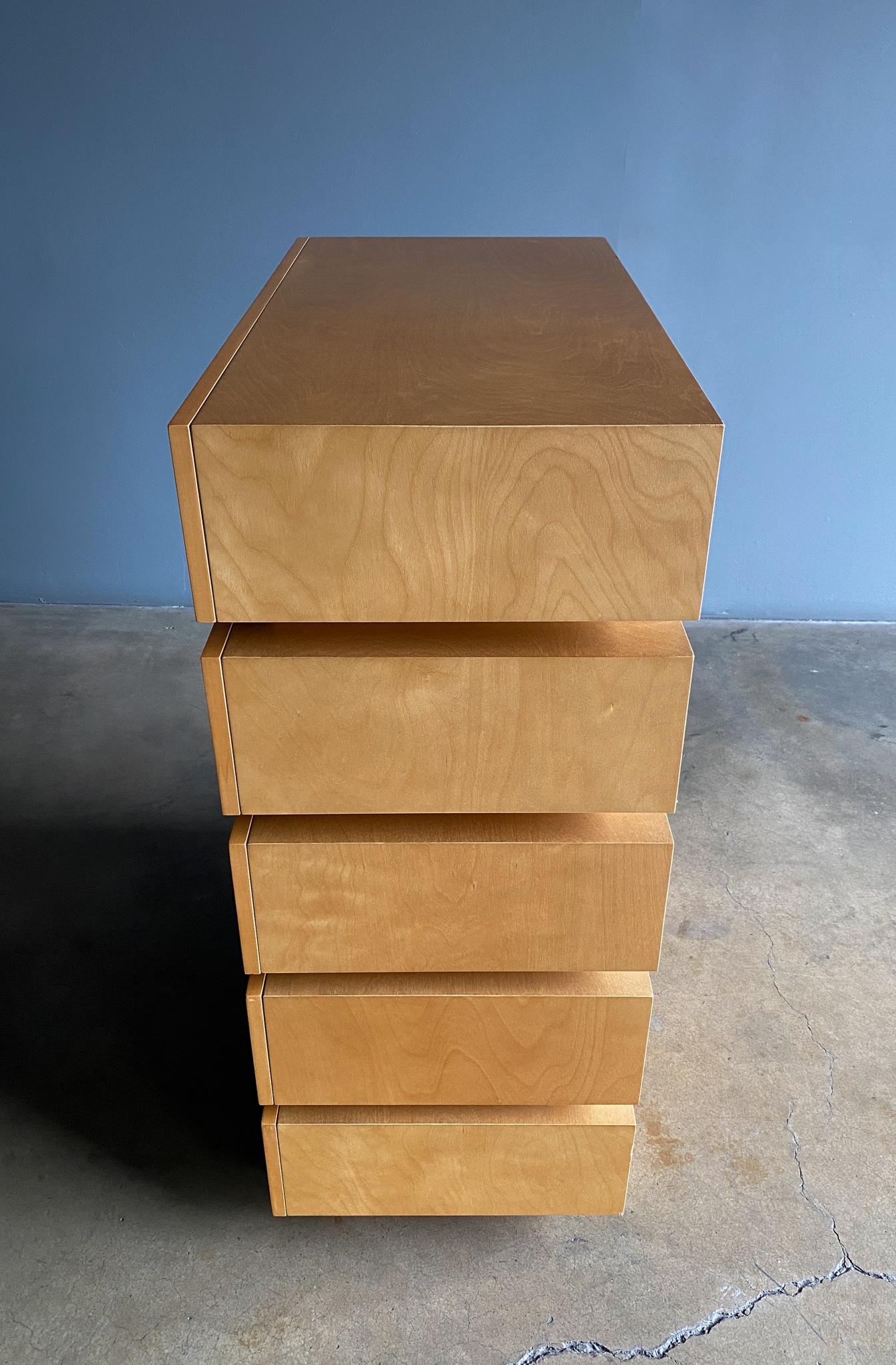 Maple Postmodern Custom Stacked Chest of Drawers, 1990's