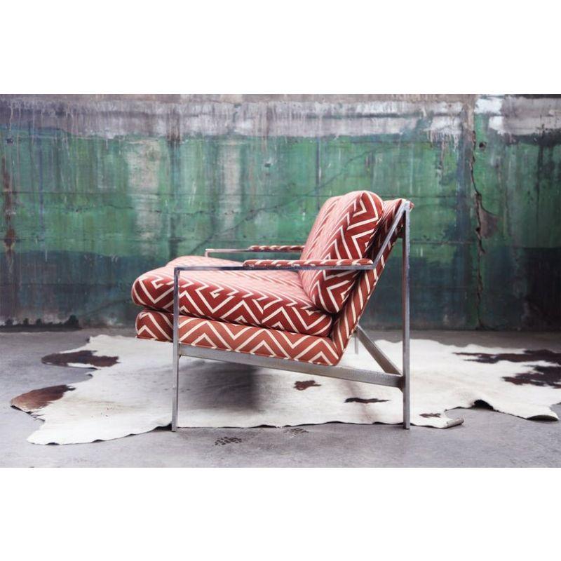 Mid-Century Modern Postmodern Cy Mann Chrome Sofa Loveseat, 1970s For Sale