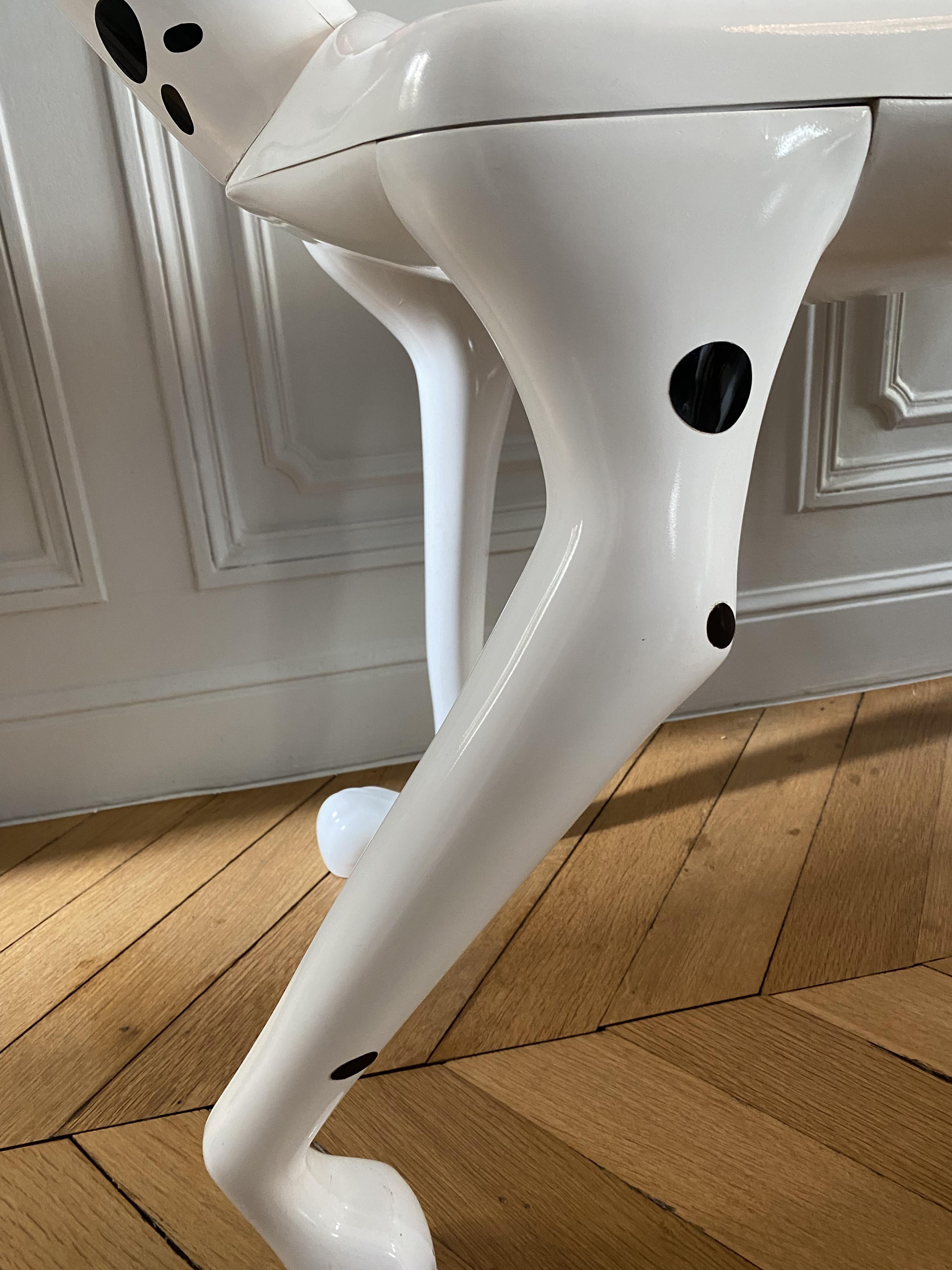 French Postmodern Dalmatian Pongo Desk by Pierre Colleu for Starform and Disney, 1980s. For Sale