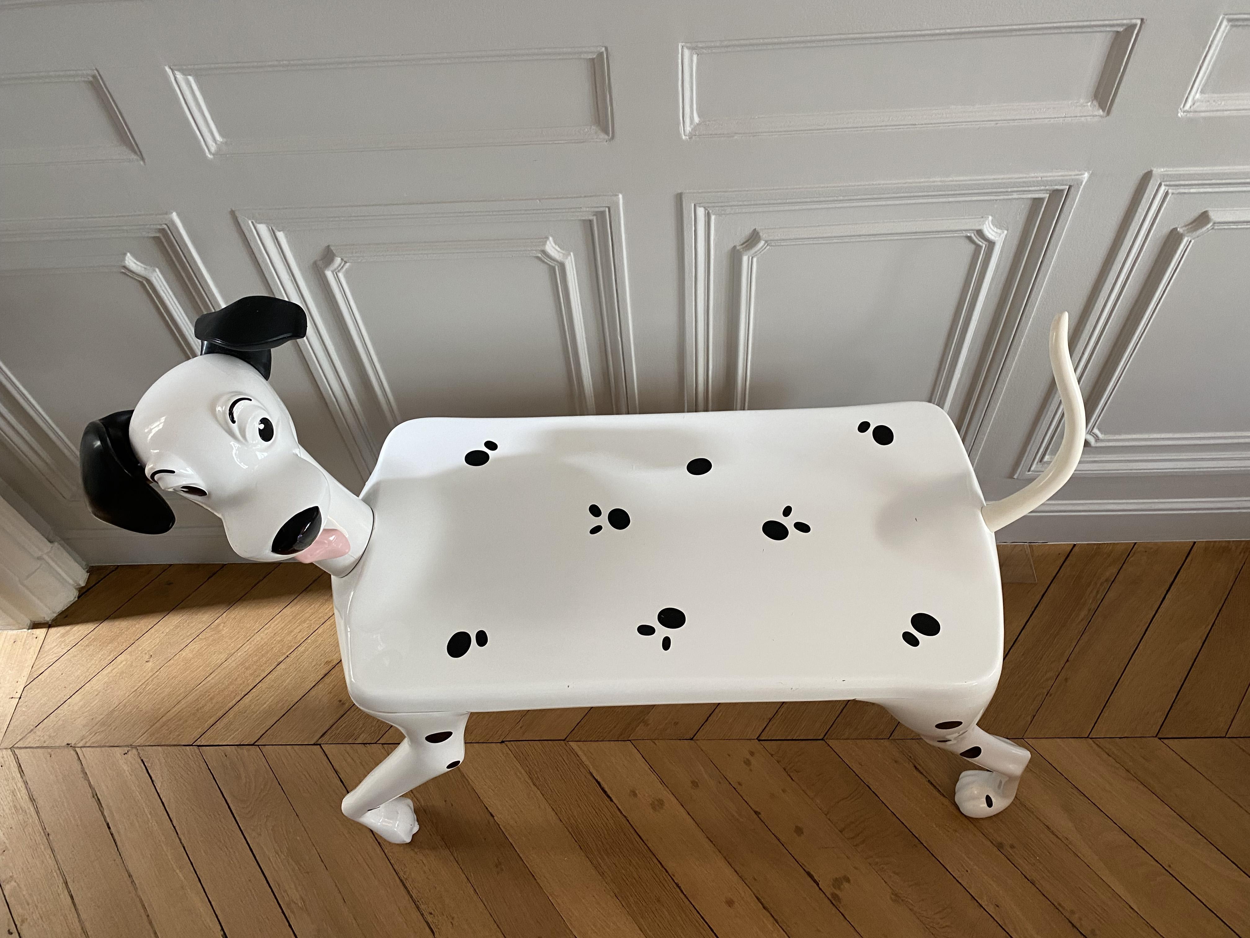 Resin Postmodern Dalmatian Pongo Desk by Pierre Colleu for Starform and Disney, 1980s.