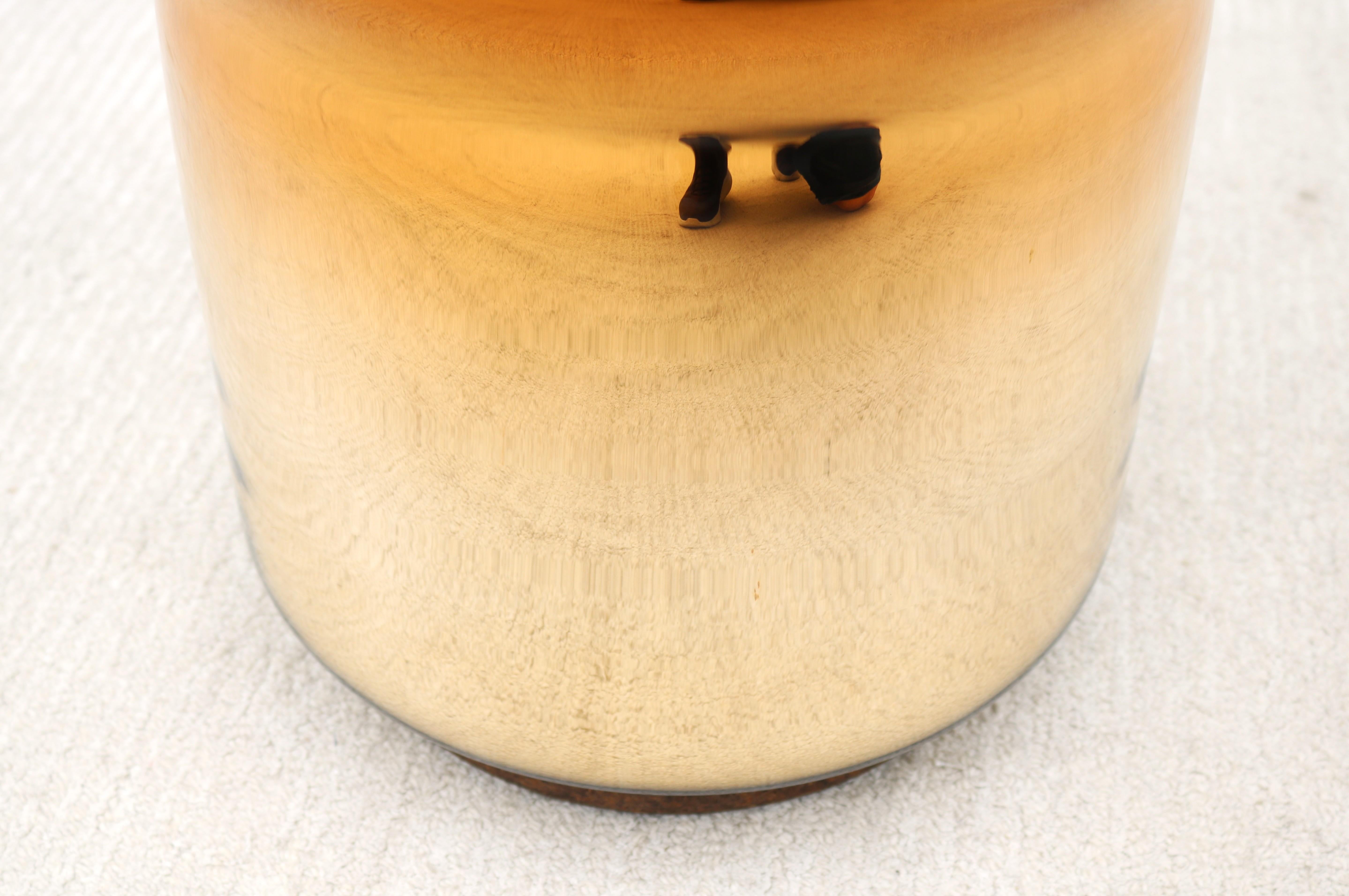 Postmodern Dan Yeffet & Lucie Koldova for Haymann Editions Wave Stool Gold Glass For Sale 6