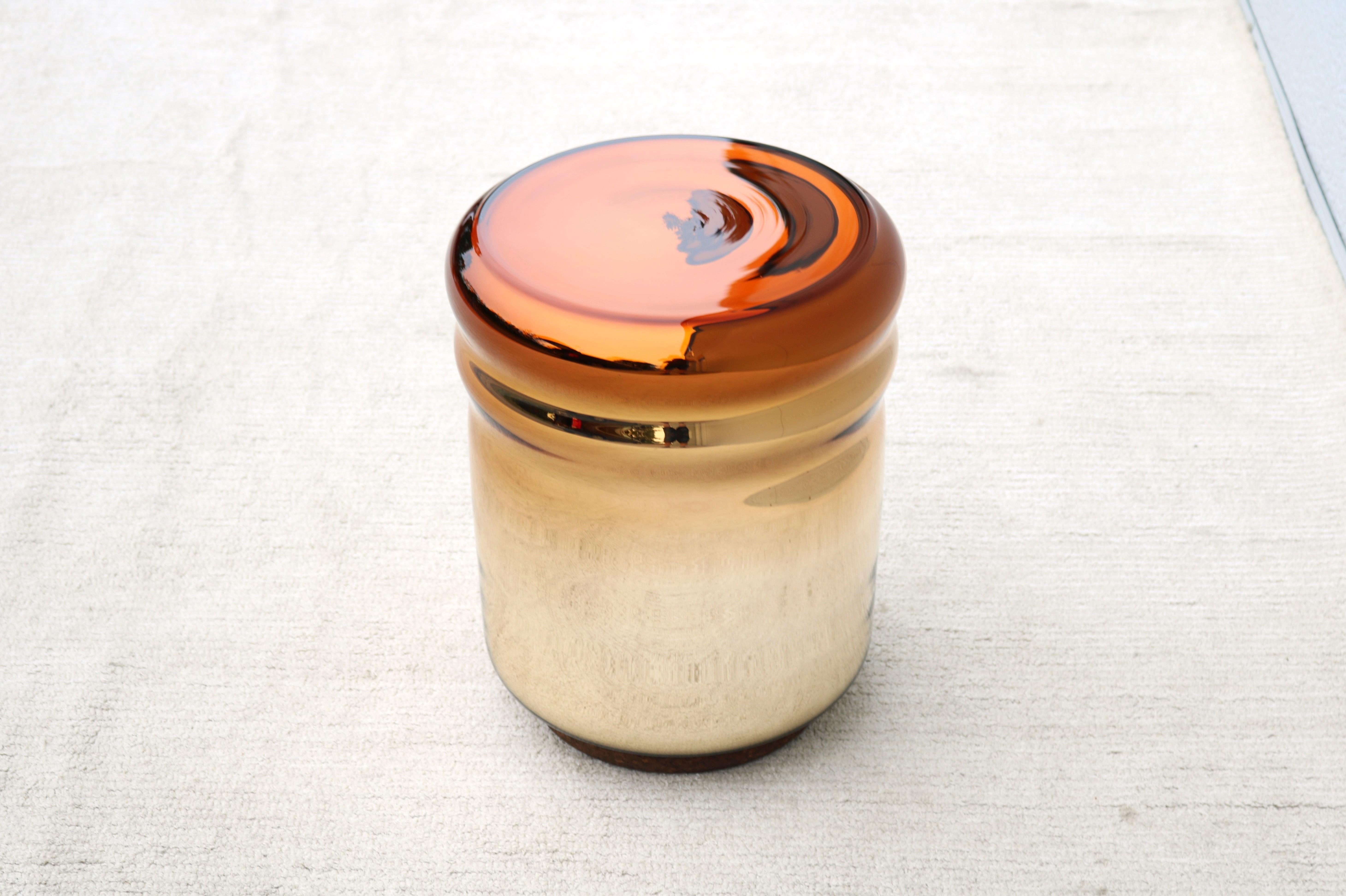 Blown Glass Postmodern Dan Yeffet & Lucie Koldova for Haymann Editions Wave Stool Gold Glass For Sale