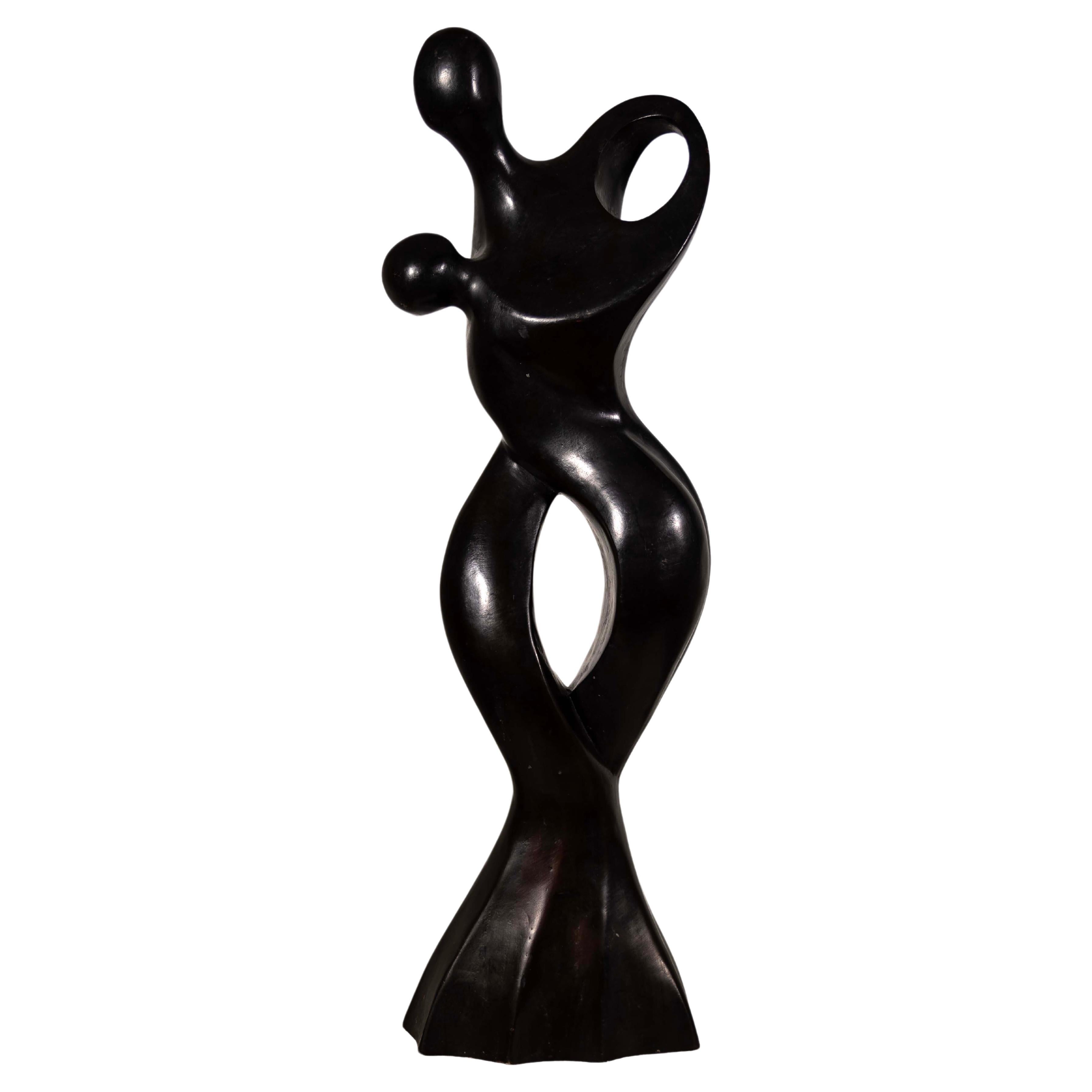 Postmodern Dancing Couple Ironwood Solid Wood Carved Sculpture