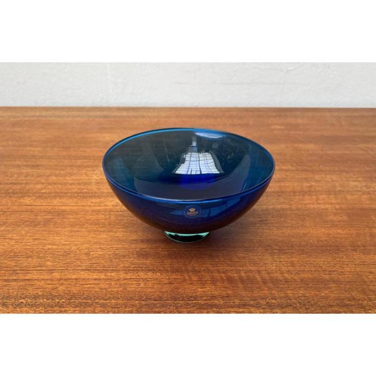 20th Century Postmodern Danish Crystal Glass Bowl by Anja Kjaer for Royal Copenhagen For Sale