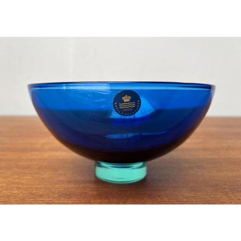 Postmodern Danish Crystal Glass Bowl by Anja Kjaer for Royal Copenhagen For Sale 1