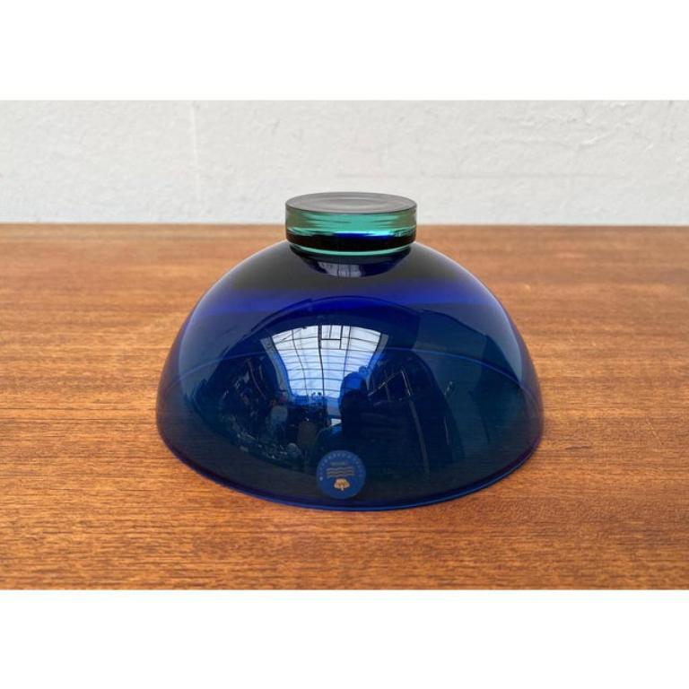 Postmodern Danish Crystal Glass Bowl by Anja Kjaer for Royal Copenhagen For Sale 2
