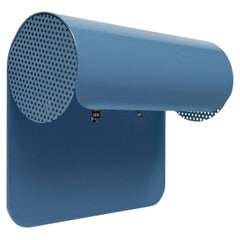 Ciondolo danese postmoderno in metallo traforato azzurro di Abo Randers, anni '80