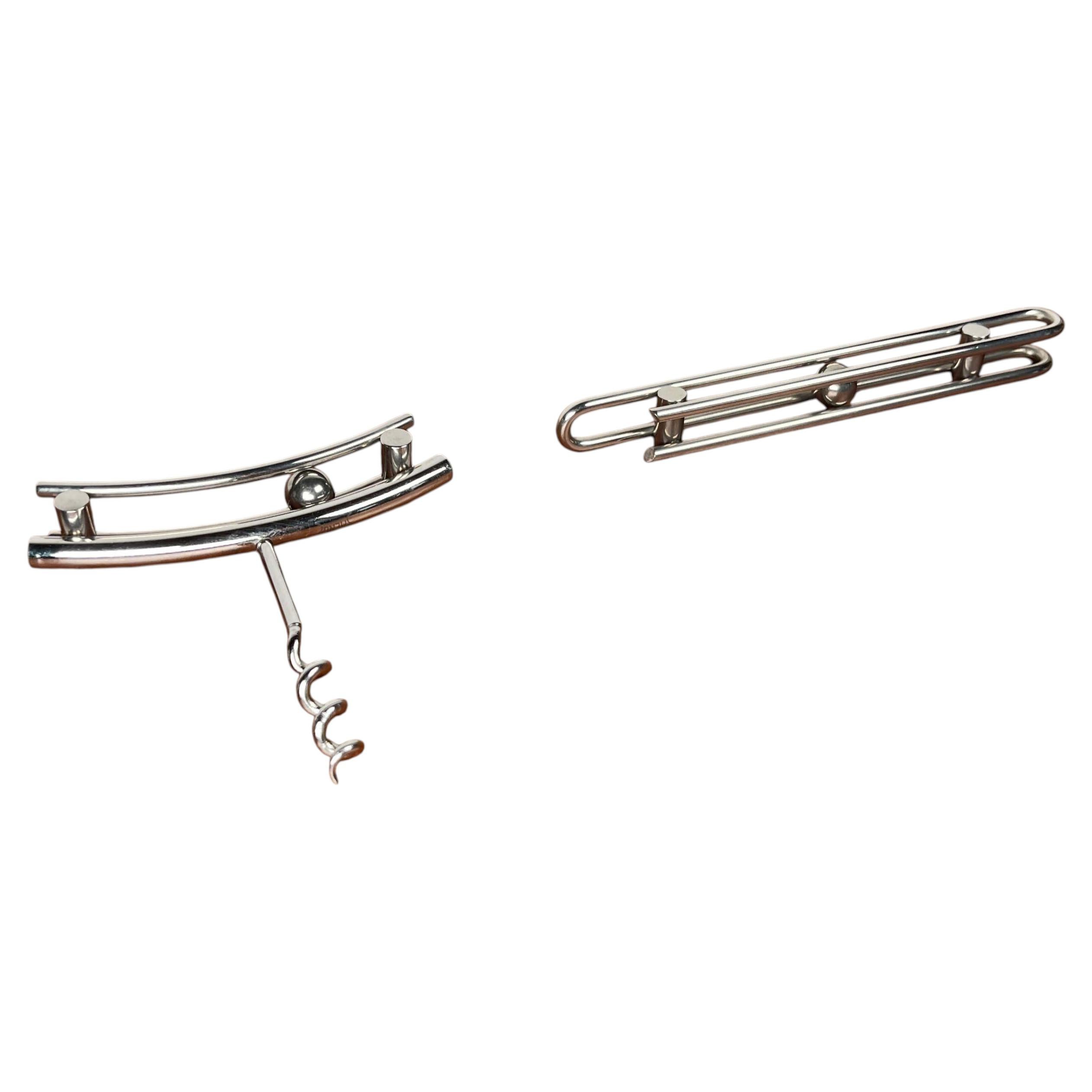 Postmodern Danish Metal Bottle Opener and Corkscrew by Bent Falk for Menu, 1980s