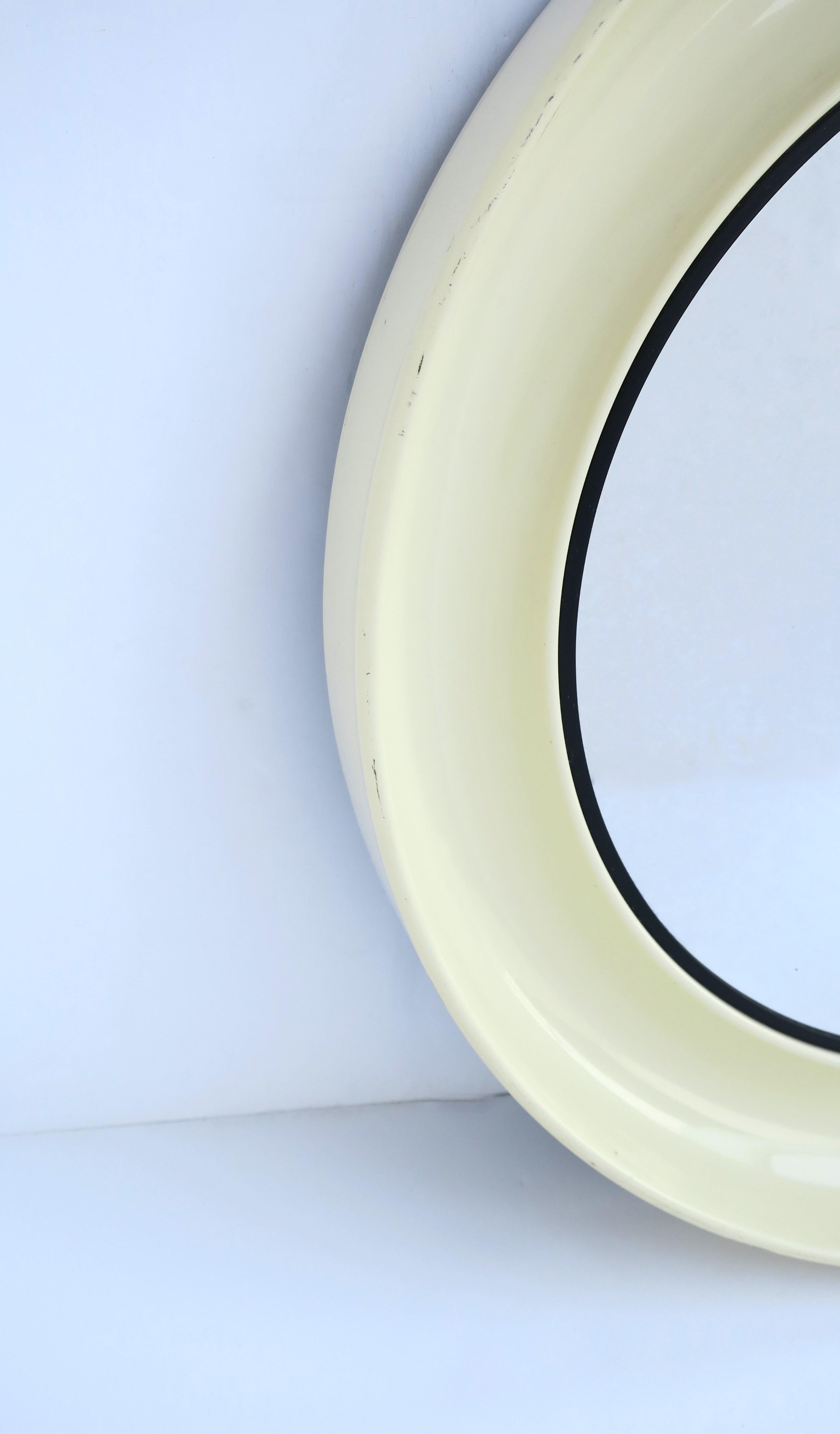 Postmodern Danish Round Wall Mirror For Sale 1