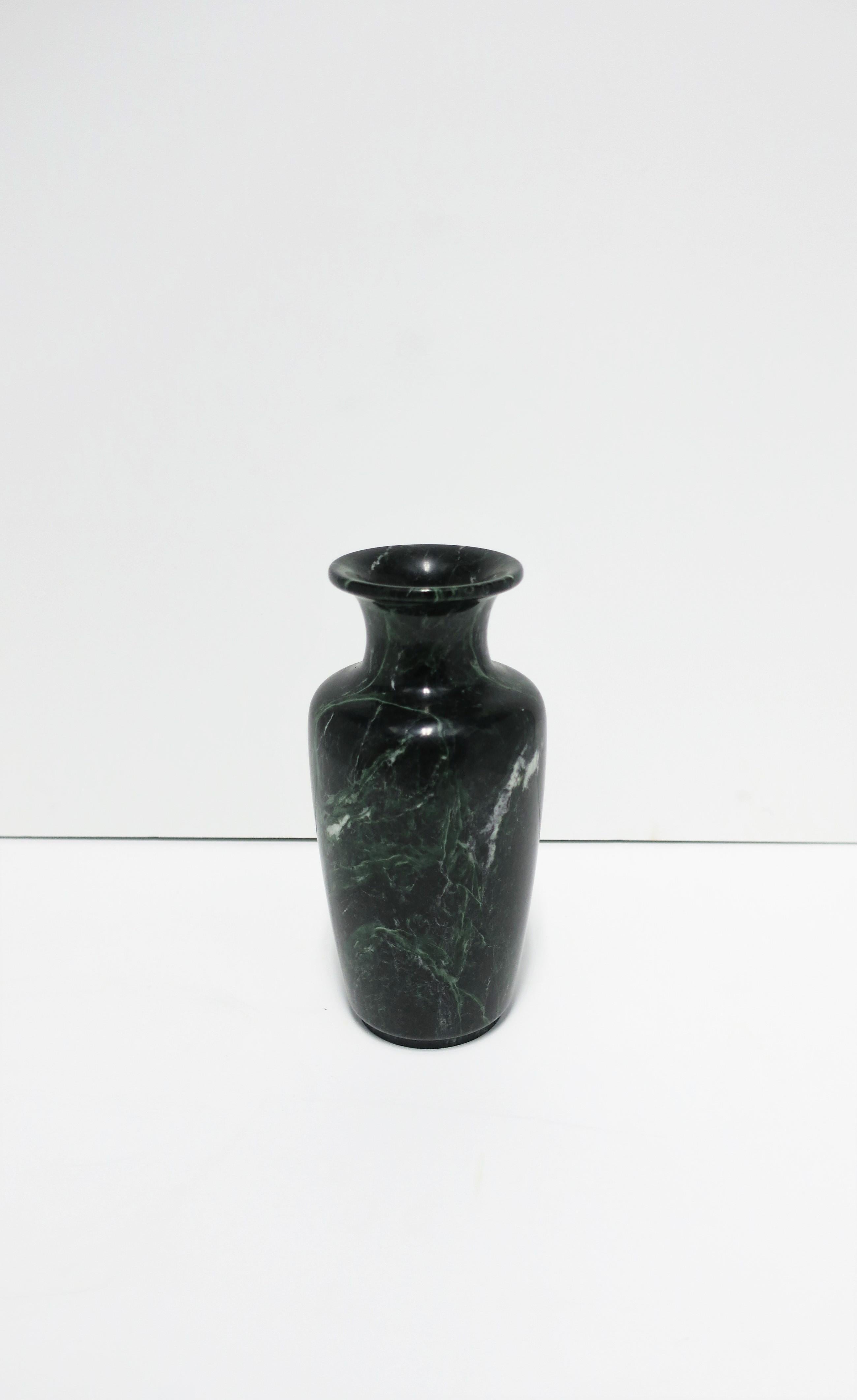 Postmodern Dark Green Marble Urn Form Vase 2