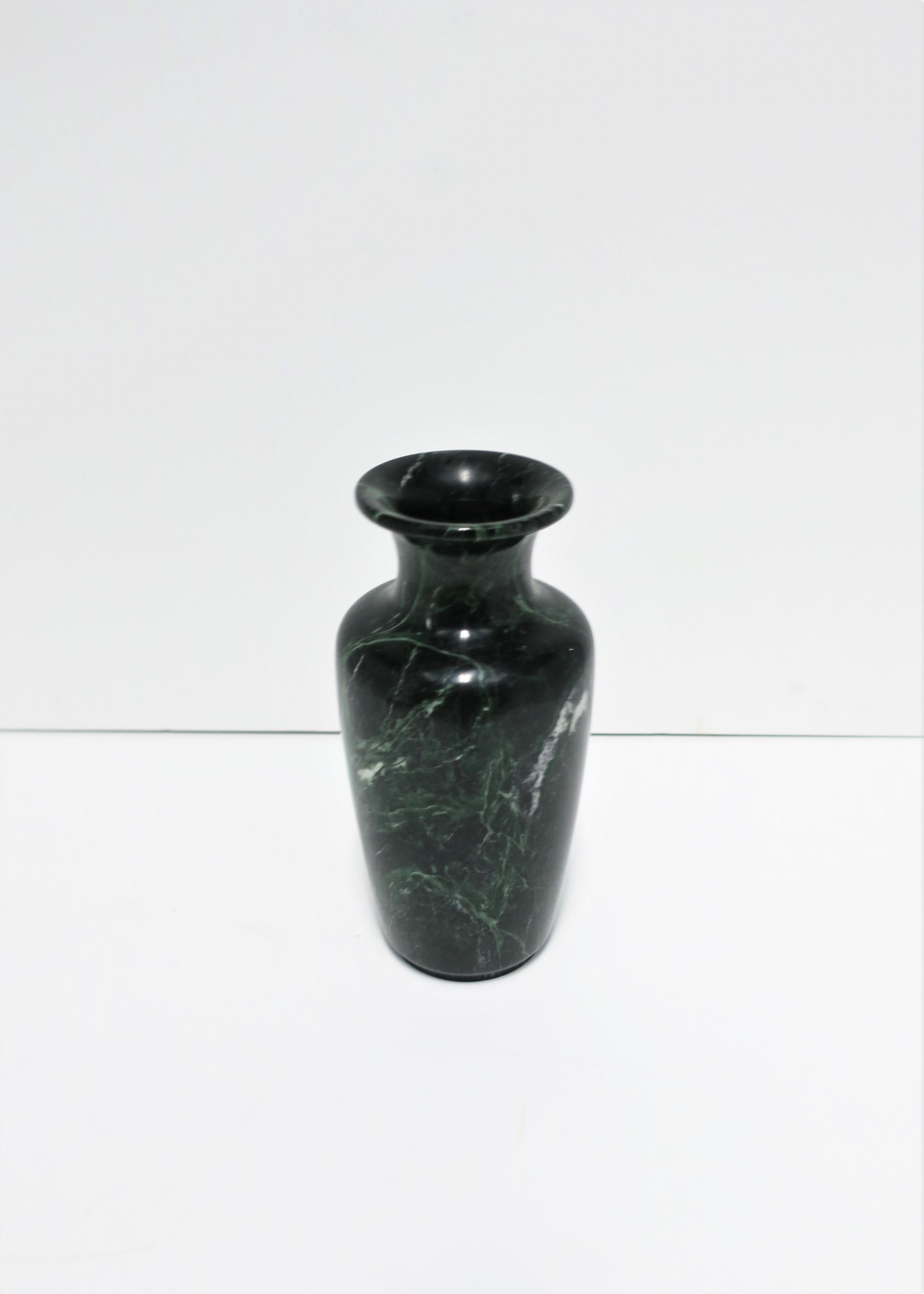 Postmodern Dark Green Marble Urn Form Vase 3