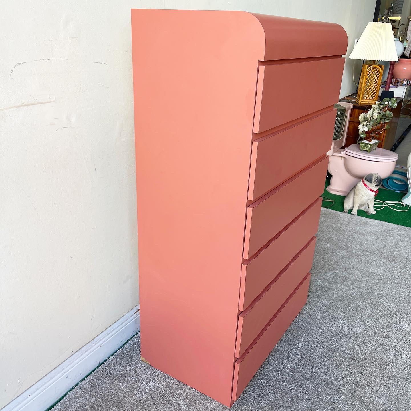 pink laminate dresser