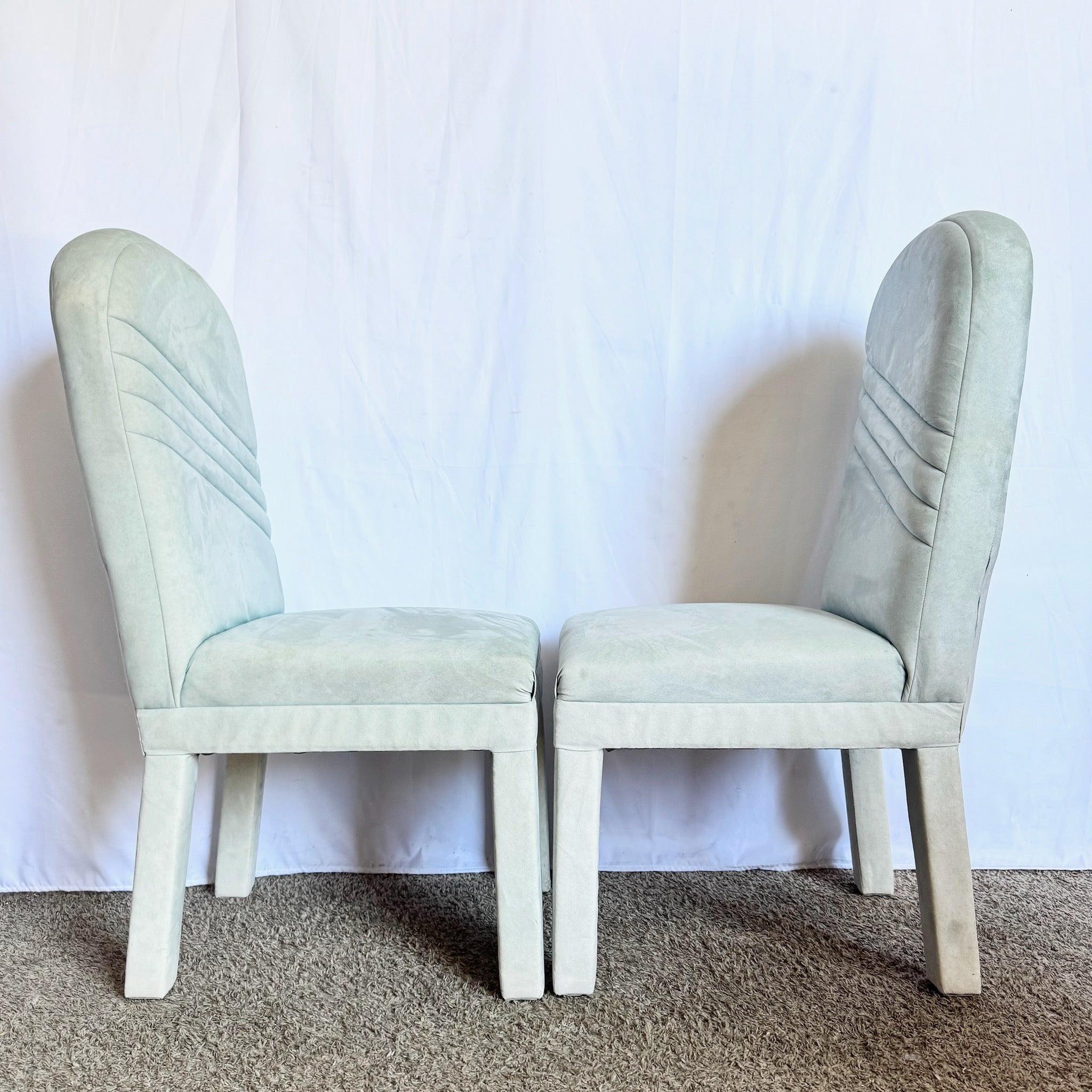 Postmodern Deco Mint Green Parsons Dining Chairs - Set of 6 For Sale 2