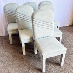 Postmodern Deco Mint Green Parsons Dining Chairs - Set of 6