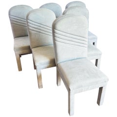 Sedie da pranzo Parsons postmoderne e deco verde menta - set di 6