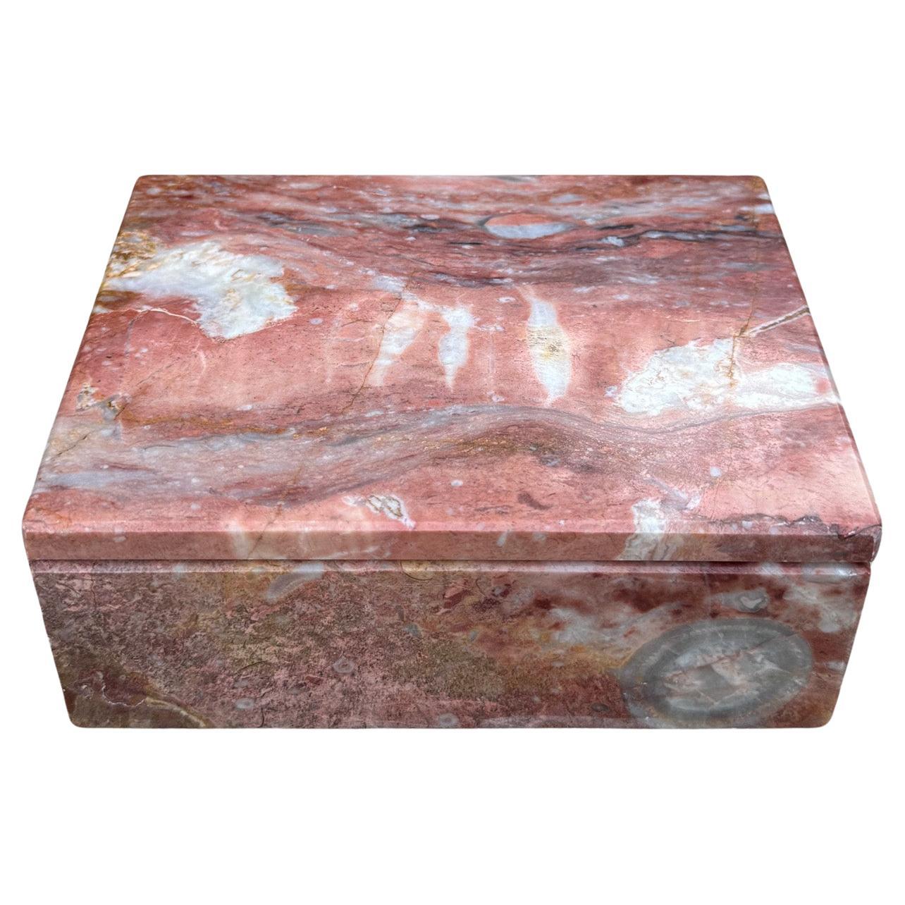 Caja de mármol decorativa postmoderna circa 1980 en venta