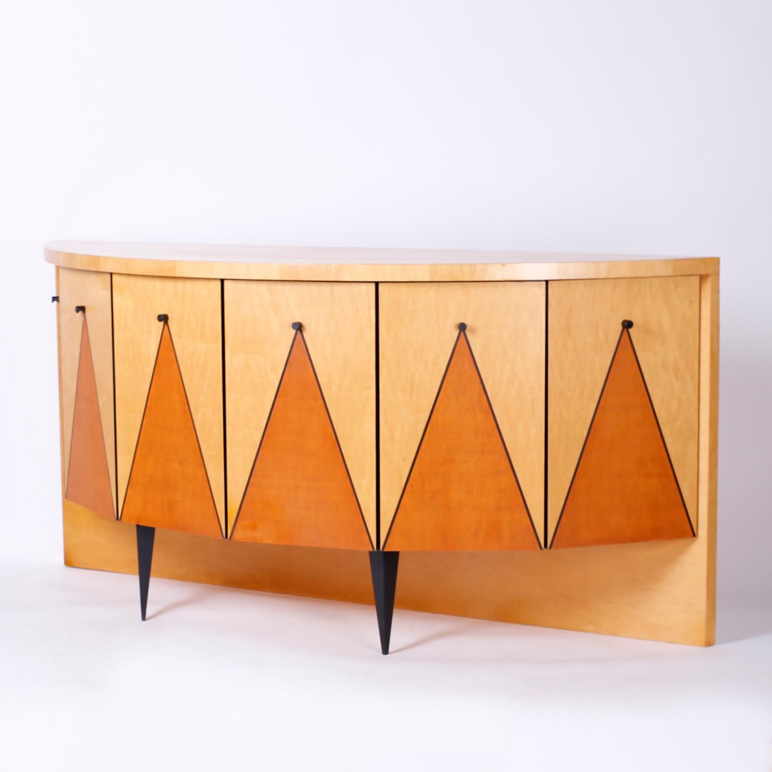 American Postmodern Demilune Credenza or Cabinet For Sale