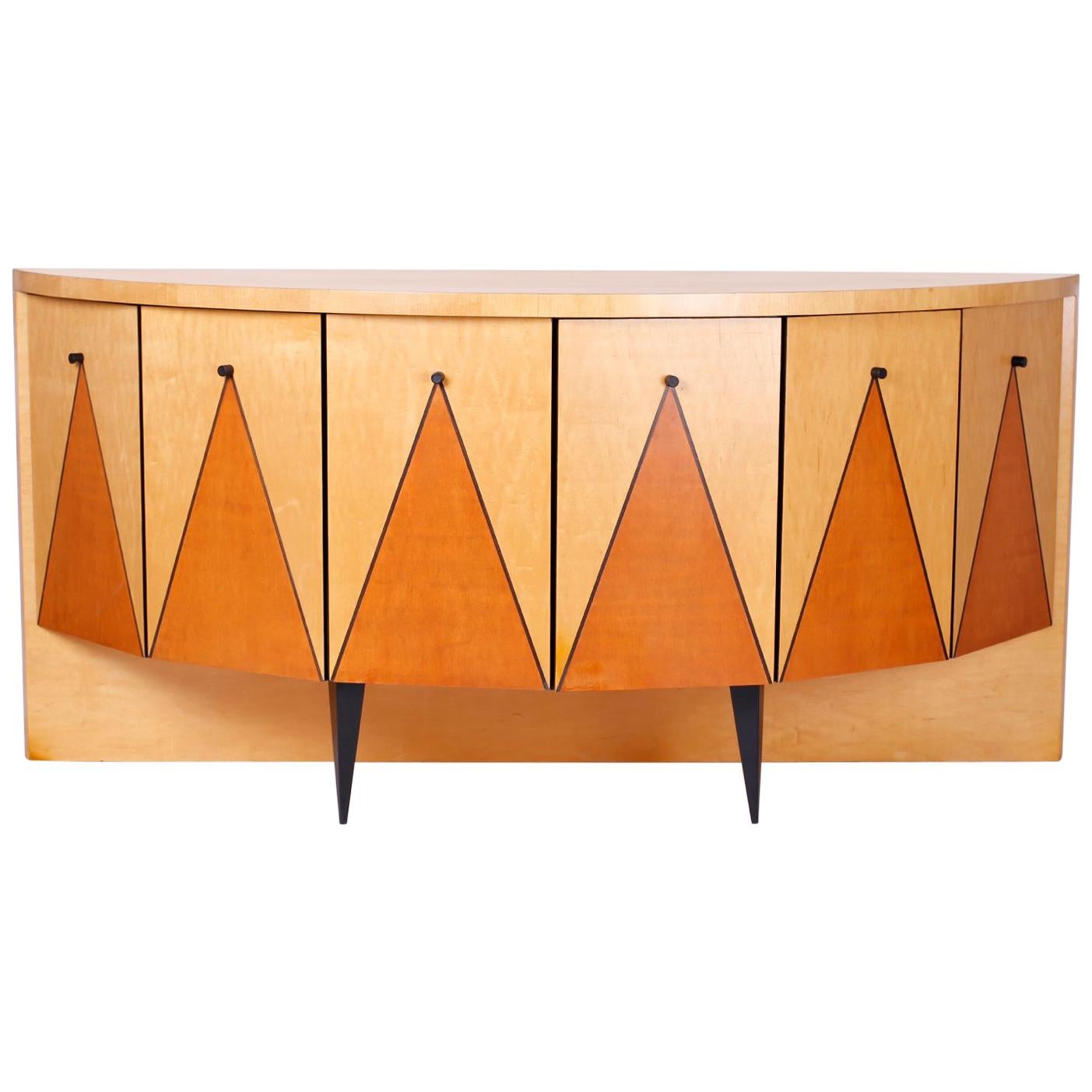 Postmodern Demilune Credenza or Cabinet For Sale