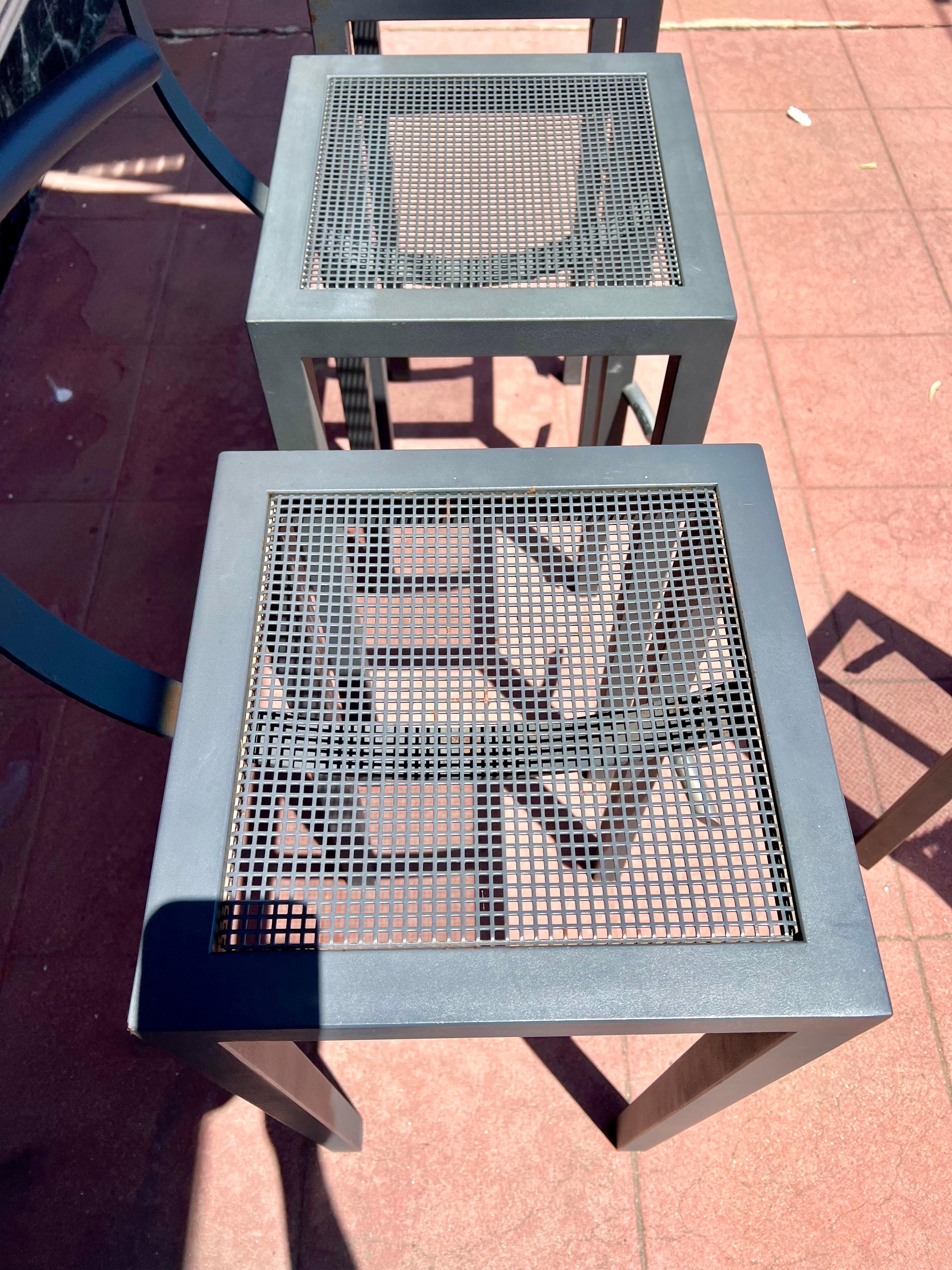 Steel Postmodern Design 4 Philippe Starck Sarapis Bar Stools for Aleph Ubik