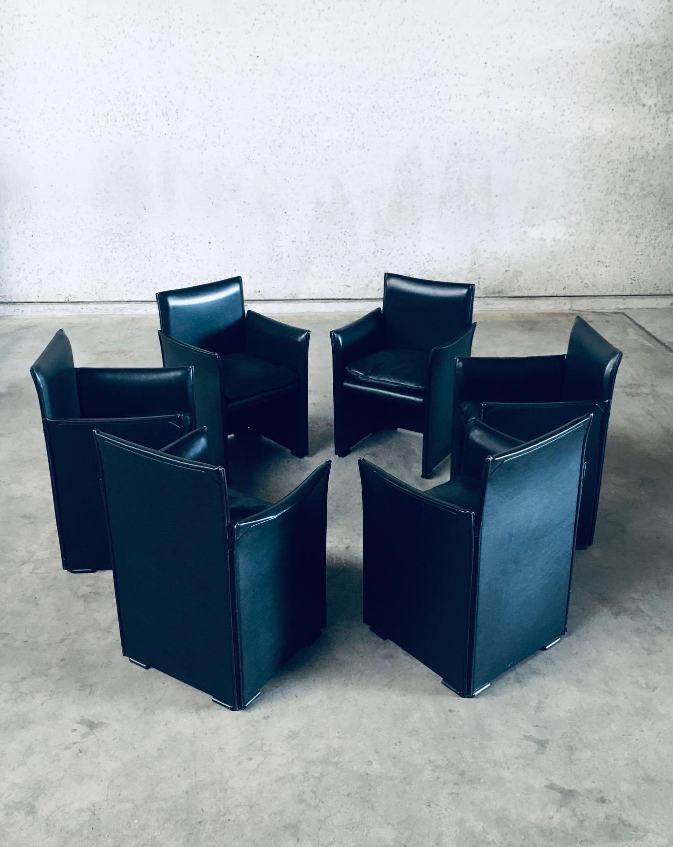 Pelle Postmodern Design 401 BREAK Armchairs by Mario Bellini for Cassina, Italy 1980's in vendita