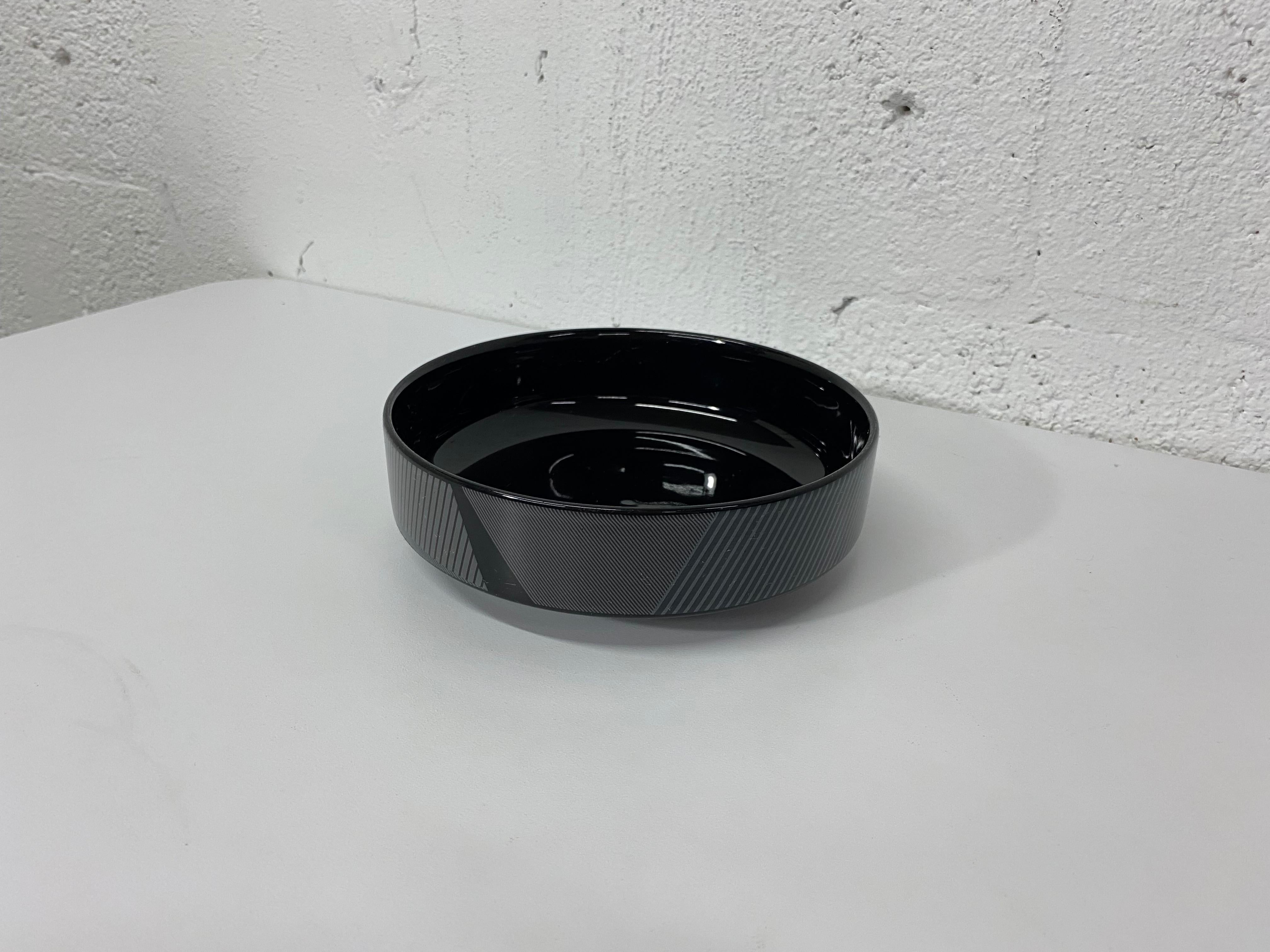 Post-Modern Postmodern Design Black Ceramic Bowl by Daniel Hechter, Paris