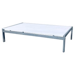 Postmodern Design Carrara Marble Low Coffee Table, Italy 1970's