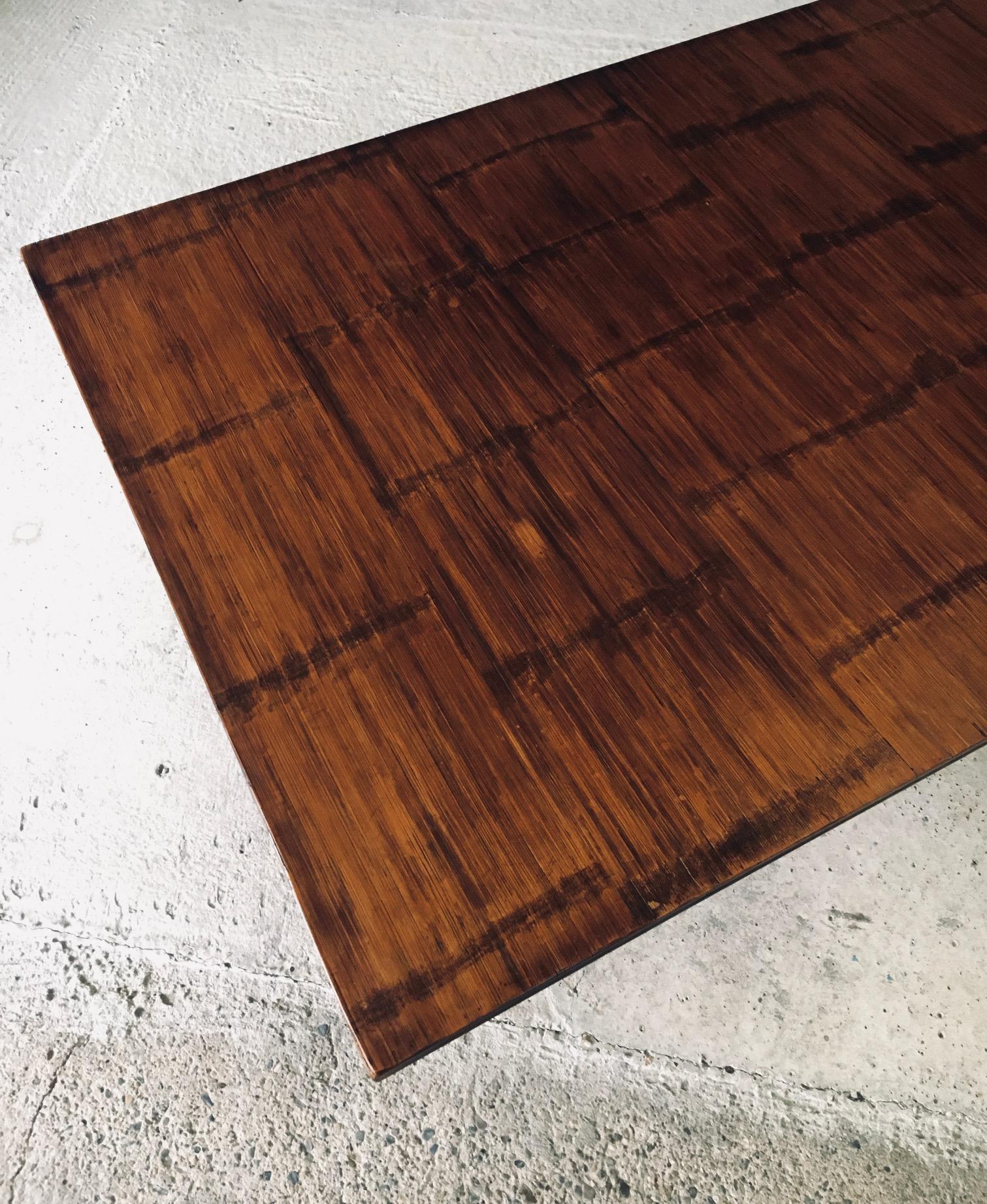 Tavolino da caffè di design postmoderno in bambù di Axel Vervoordt, Belgio anni '80 7