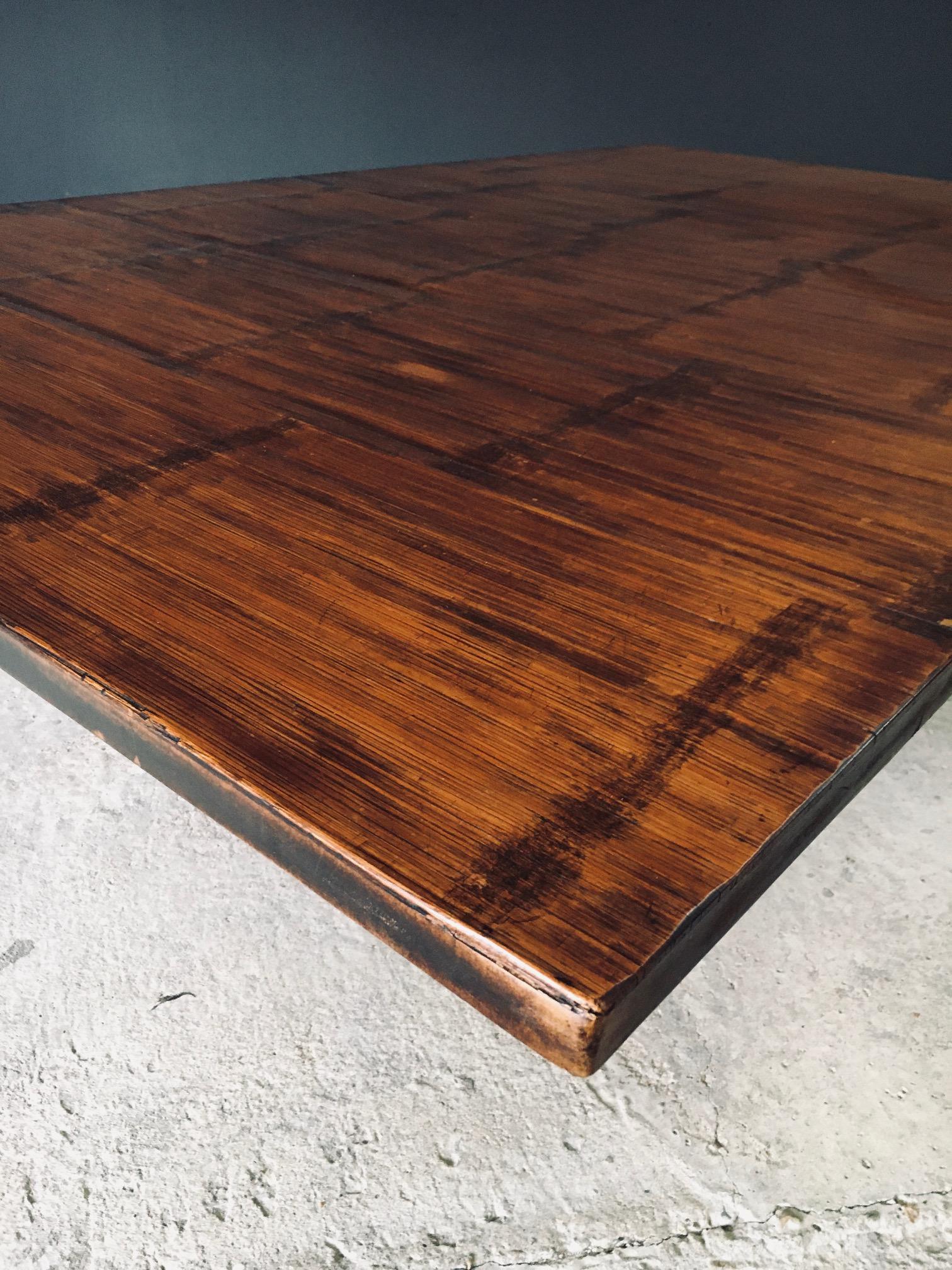 Tavolino da caffè di design postmoderno in bambù di Axel Vervoordt, Belgio anni '80 11