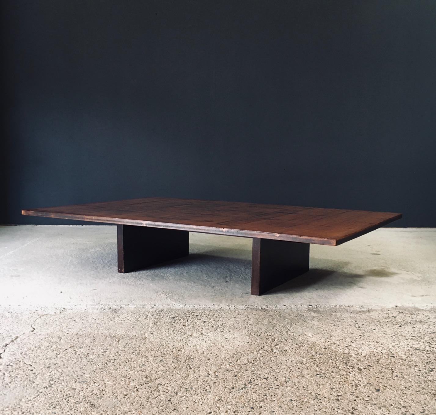 Belga Tavolino da caffè di design postmoderno in bambù di Axel Vervoordt, Belgio anni '80