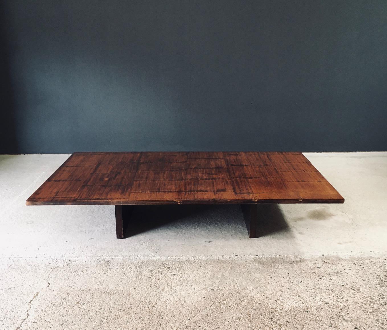 Tavolino da caffè di design postmoderno in bambù di Axel Vervoordt, Belgio anni '80 In condizioni buone a Oud-Turnhout, VAN