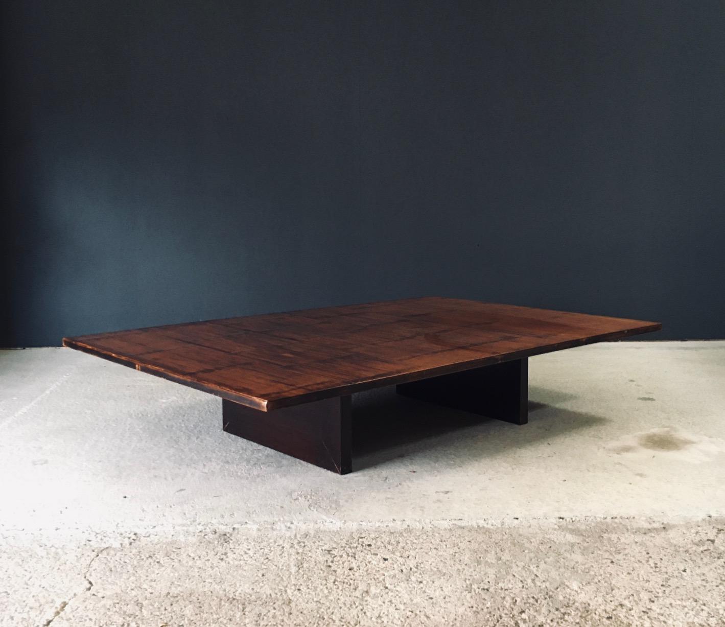 Fine XX secolo Tavolino da caffè di design postmoderno in bambù di Axel Vervoordt, Belgio anni '80