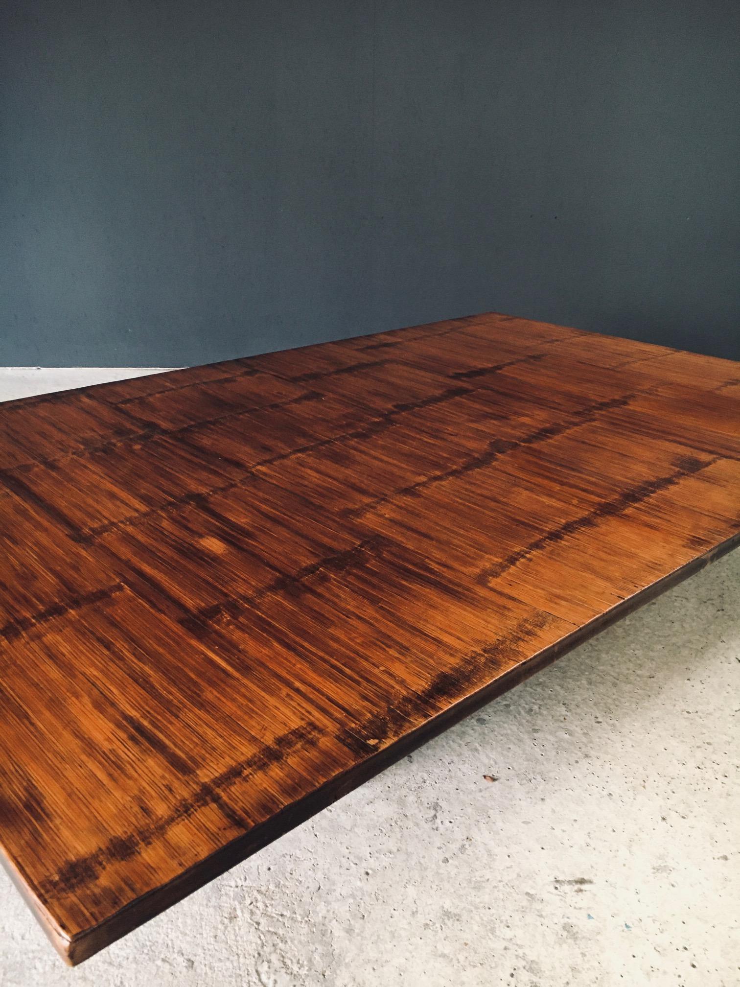 Tavolino da caffè di design postmoderno in bambù di Axel Vervoordt, Belgio anni '80 2