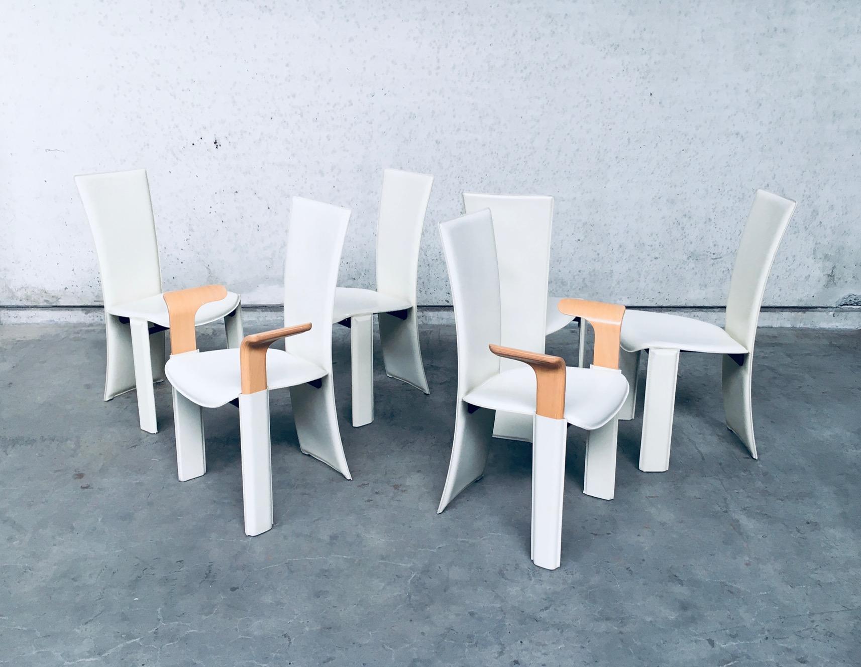 Postmodern Design Dining Chair set by Pietro Costantini, Italy 1980's In Good Condition For Sale In Oud-Turnhout, VAN