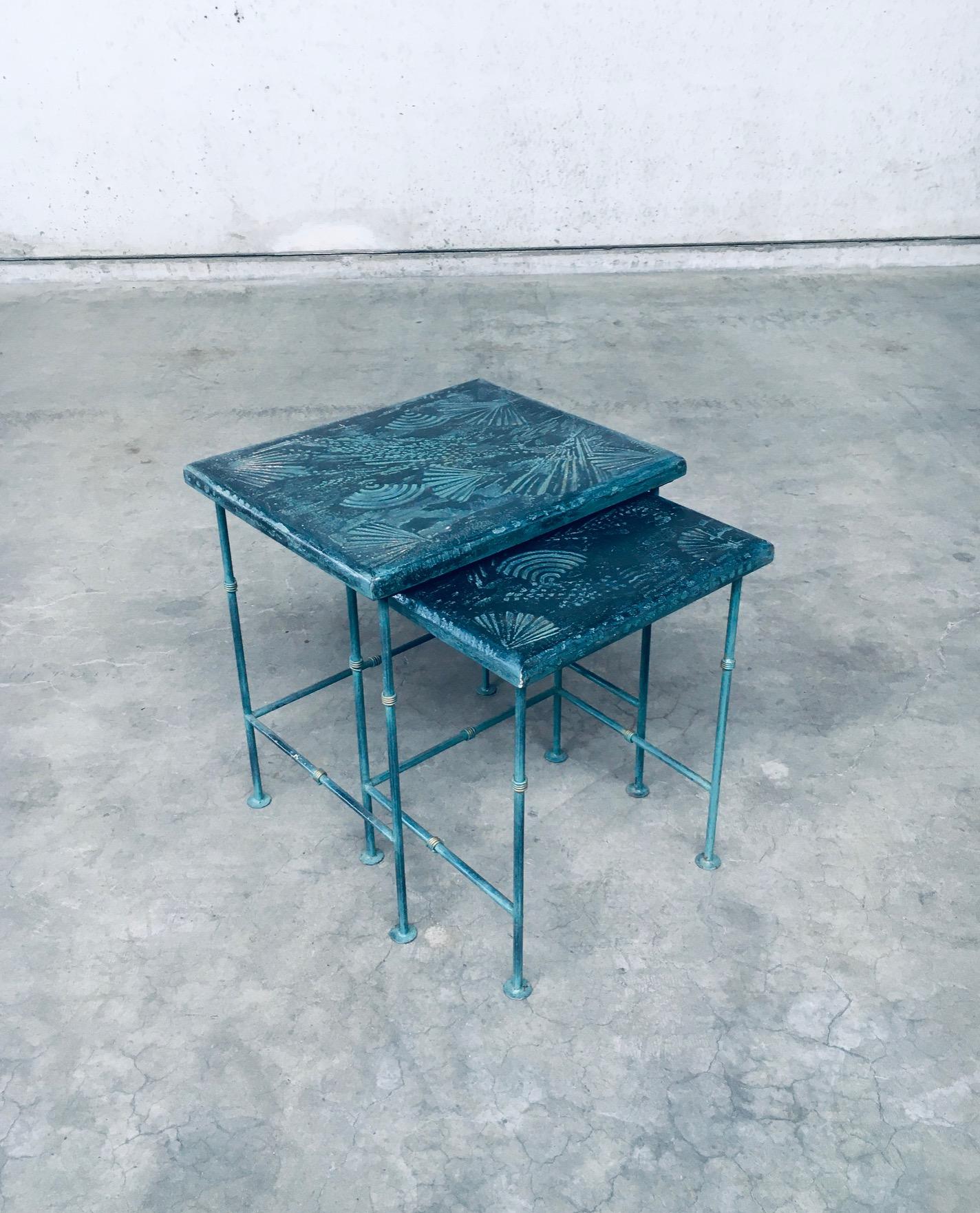 Post-Modern Postmodern Design Handmade Nesting Table set by J. Berdou, France 1980's For Sale