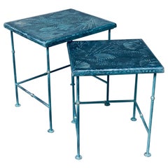 Ensemble de tables gigognes faites à la main par J. Berdou, France, années 1980