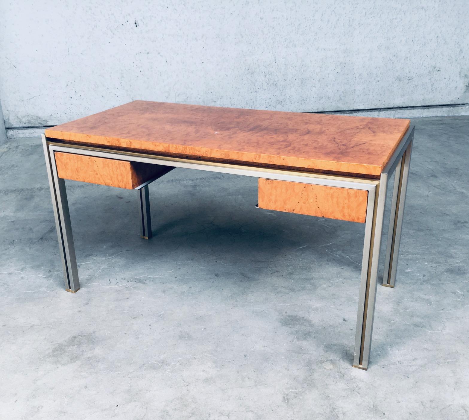 Postmodern Design in Style of Milo Baughman Burl Wood Desk, 1970's For Sale 6